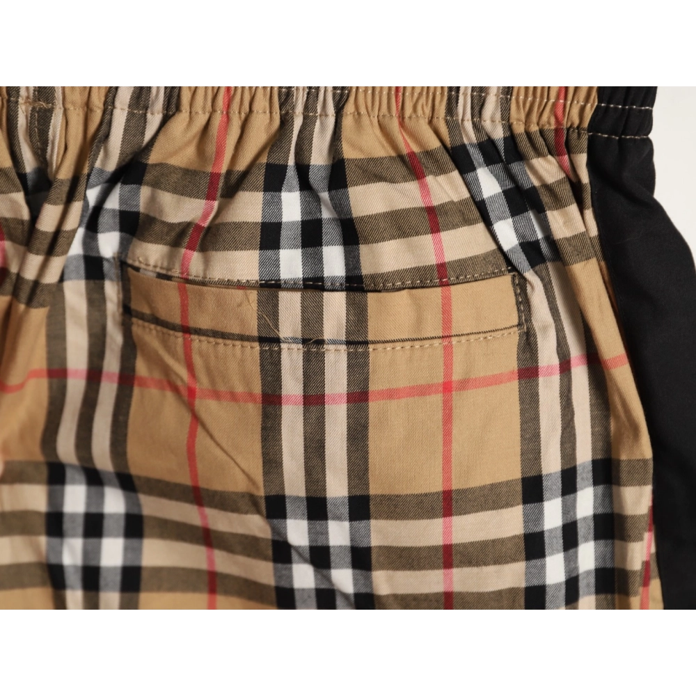 Burberry check patchwork woven check shorts TSK1,Burberry