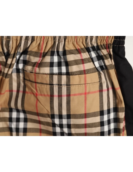 Burberry check patchwork woven check shorts TSK1,Burberry