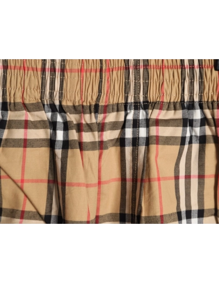 Burberry check patchwork woven check shorts TSK1,Burberry