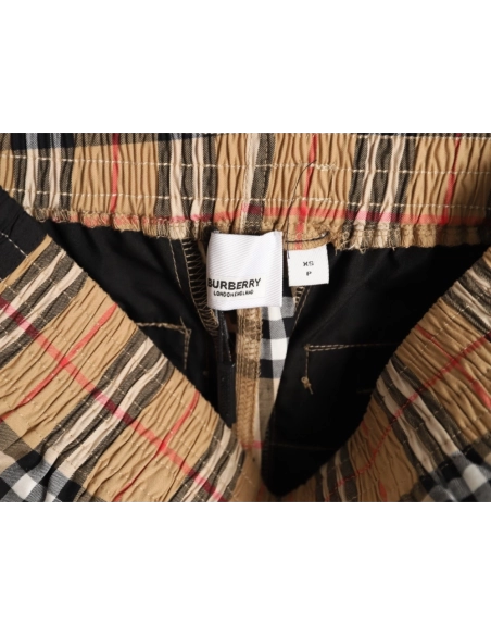 Burberry check patchwork woven check shorts TSK1,Burberry