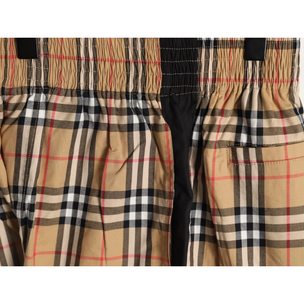 Burberry check patchwork woven check shorts TSK1,Burberry