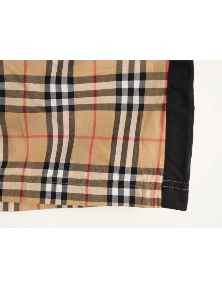 Burberry check patchwork woven check shorts TSK1,Burberry