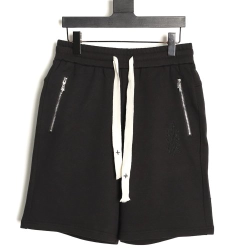 Chrome Hearts Leather-Appliqu¨¦ Cross-Embroidered Shorts TSK1,Chrome Hearts