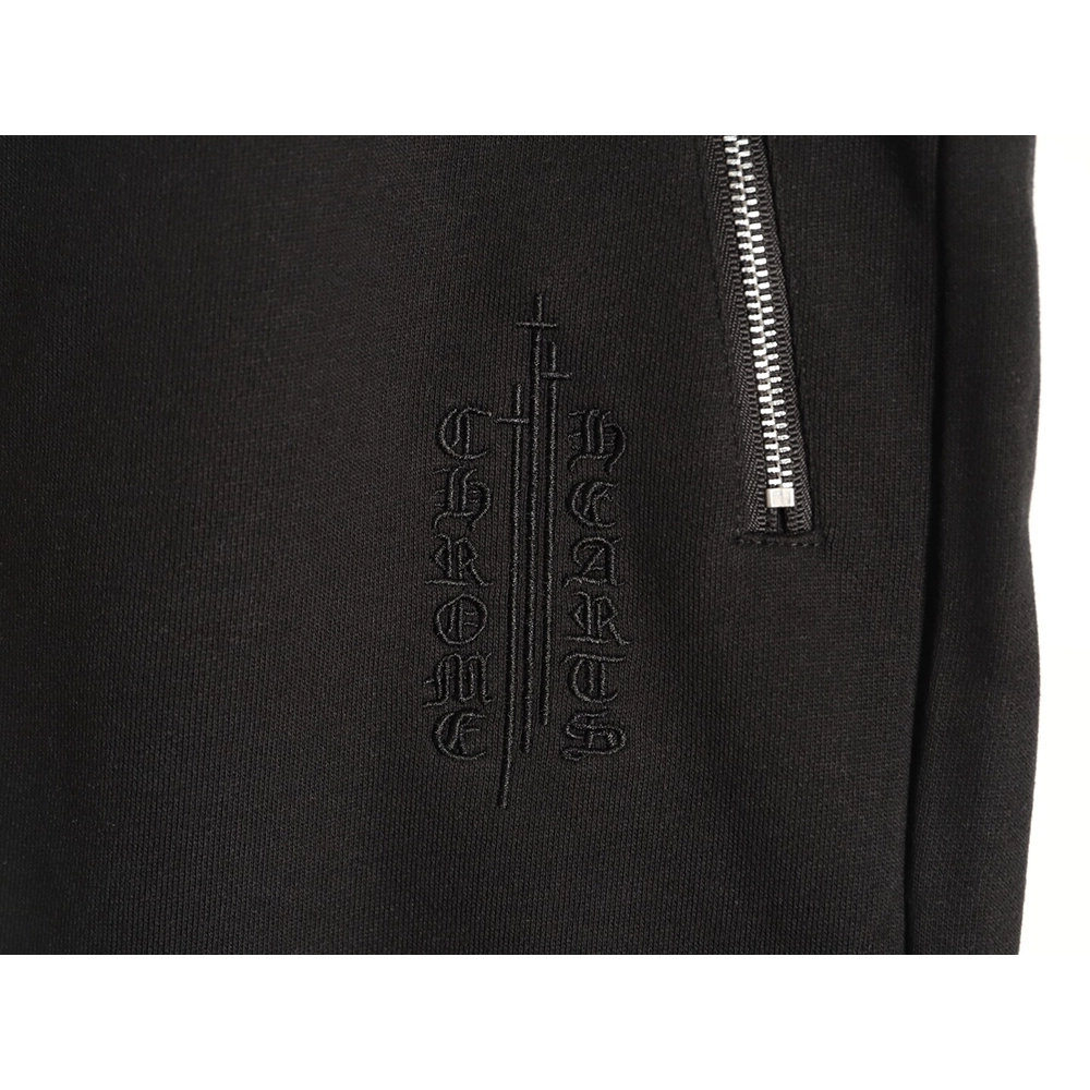 Chrome Hearts Leather-Appliqu¨¦ Cross-Embroidered Shorts TSK1,Chrome Hearts