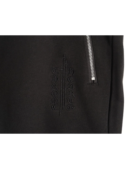 Chrome Hearts Leather-Appliqu¨¦ Cross-Embroidered Shorts TSK1,Chrome Hearts