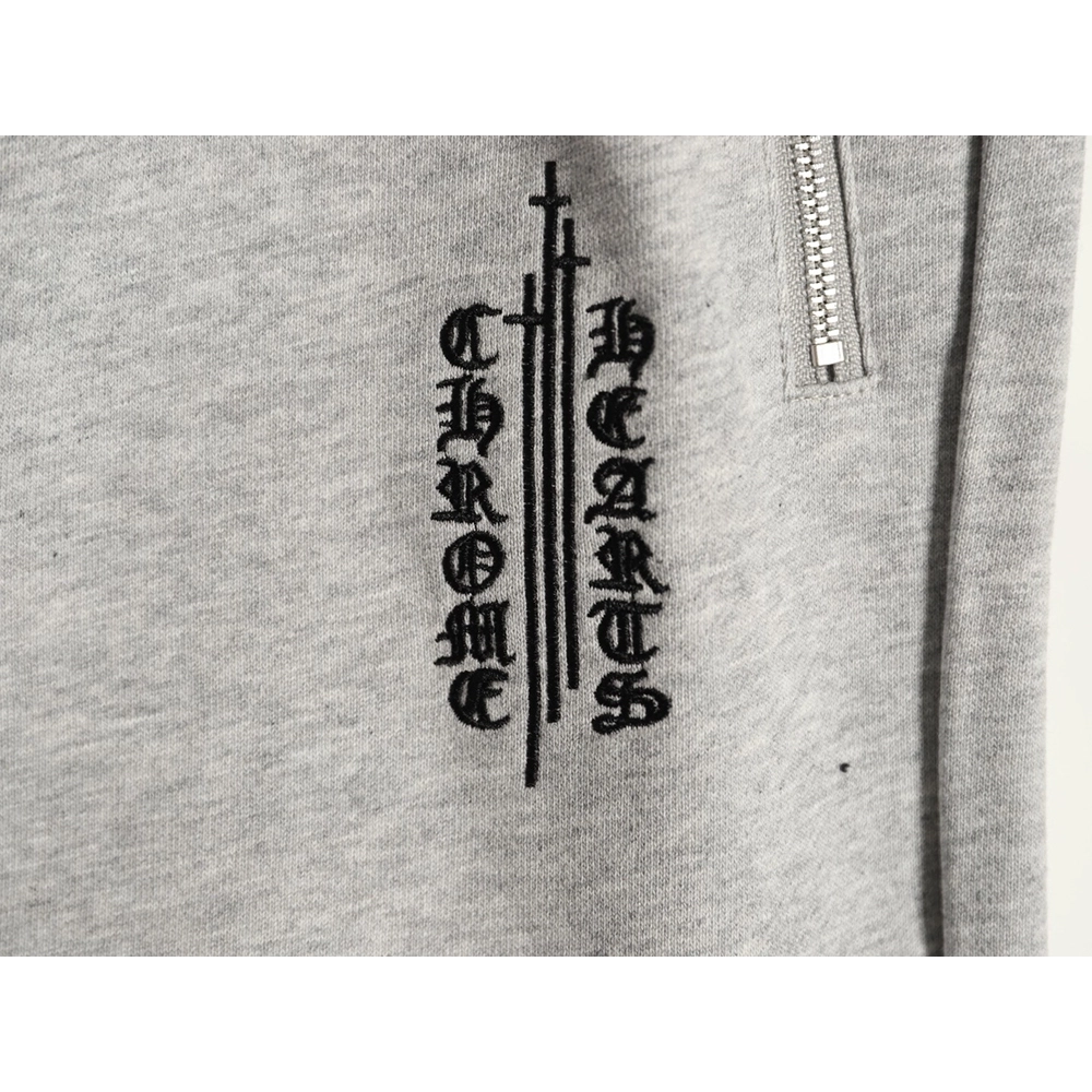 Chrome Hearts Leather-Appliqu¨¦ Cross-Embroidered Shorts,Chrome Hearts