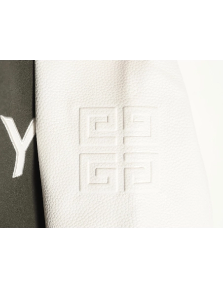 Givenchy Embroidered Letter Leather Sleeve Patchwork Wool Baseball Jacket,Givenchy