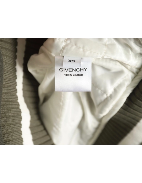 Givenchy Embroidered Letter Leather Sleeve Patchwork Wool Baseball Jacket,Givenchy