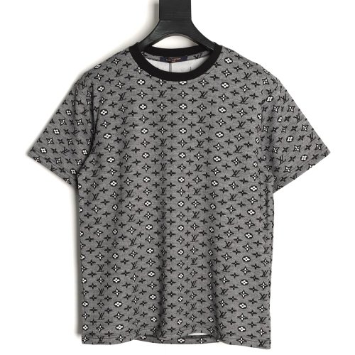 Louis Vuitton All-Over Monogram Jacquard Short-Sleeve T-Shirt TSK2,Louis Vuitton