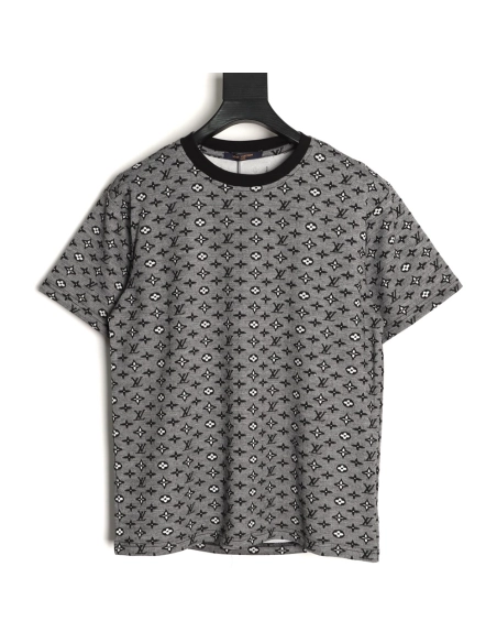Louis Vuitton All-Over Monogram Jacquard Short-Sleeve T-Shirt TSK2,Louis Vuitton