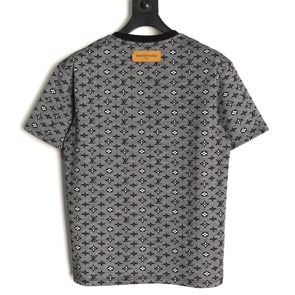 Louis Vuitton All-Over Monogram Jacquard Short-Sleeve T-Shirt TSK2,Louis Vuitton