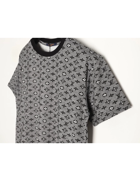 Louis Vuitton All-Over Monogram Jacquard Short-Sleeve T-Shirt TSK2,Louis Vuitton