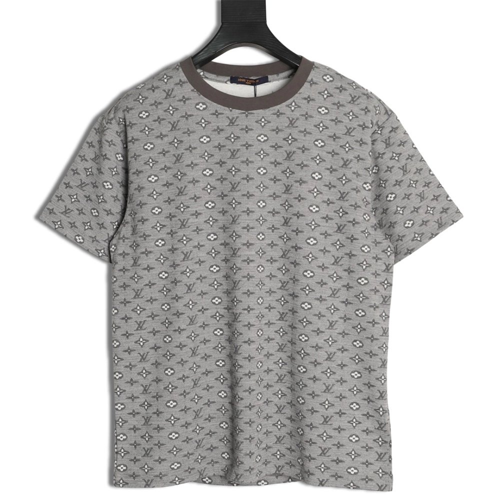 Louis Vuitton All-Over Monogram Jacquard Short-Sleeve T-Shirt TSK1,Louis Vuitton