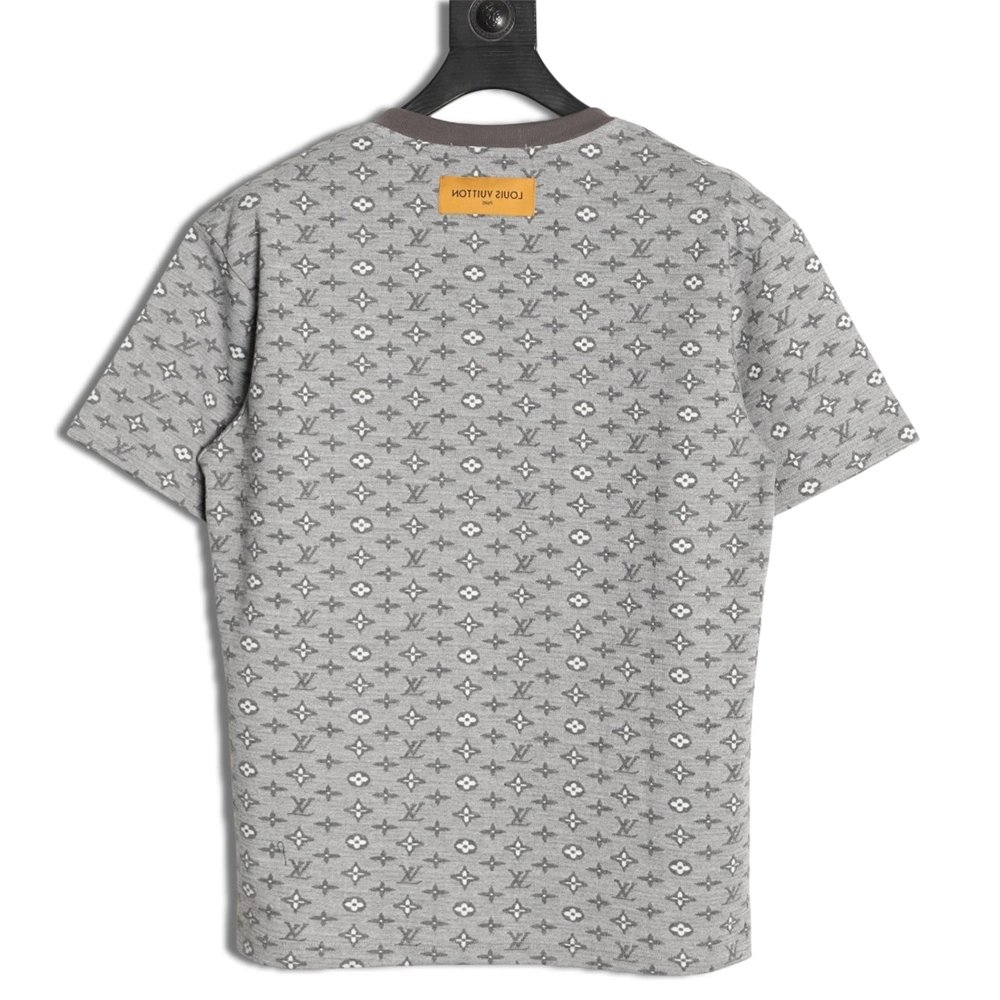 Louis Vuitton All-Over Monogram Jacquard Short-Sleeve T-Shirt TSK1,Louis Vuitton