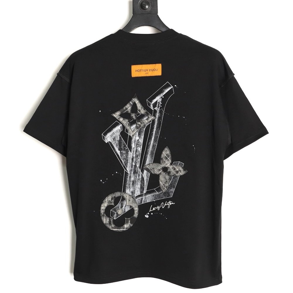 Louis Vuitton Sketch Clover Logo Print Short-Sleeve T-Shirt TSK1,Louis Vuitton