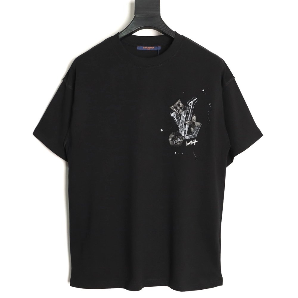 Louis Vuitton Sketch Clover Logo Print Short-Sleeve T-Shirt TSK1,Louis Vuitton