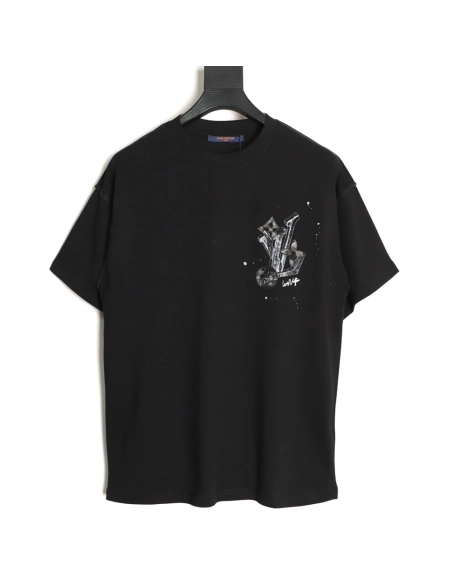Louis Vuitton Sketch Clover Logo Print Short-Sleeve T-Shirt TSK1,Louis Vuitton