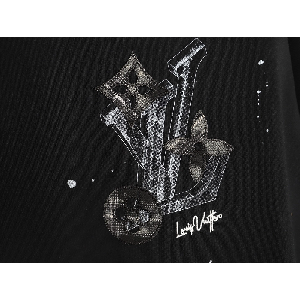 Louis Vuitton Sketch Clover Logo Print Short-Sleeve T-Shirt TSK1,Louis Vuitton