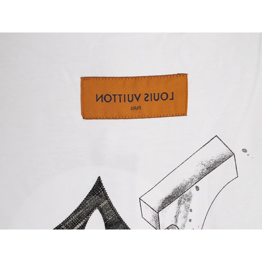 Louis Vuitton Sketch Clover Logo Print Short-Sleeve T-Shirt,Louis Vuitton