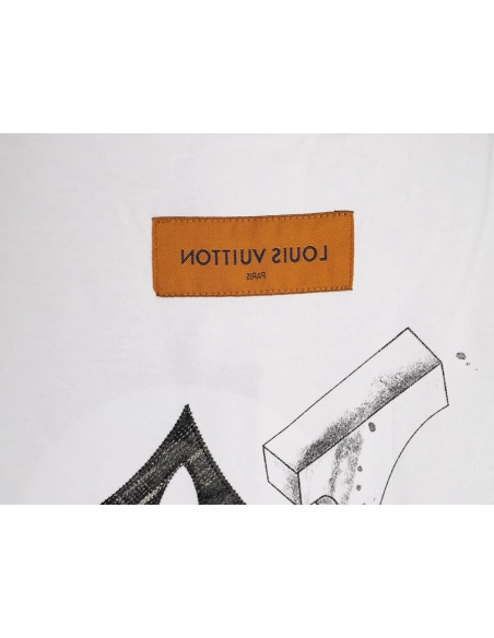 Louis Vuitton Sketch Clover Logo Print Short-Sleeve T-Shirt,Louis Vuitton