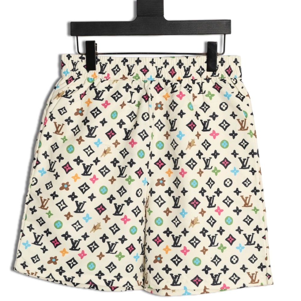 Louis Vuitton Collaboration Printed Mulberry Silk Shorts,Louis Vuitton