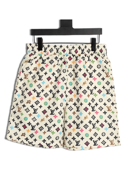 Louis Vuitton Collaboration Printed Mulberry Silk Shorts,Louis Vuitton