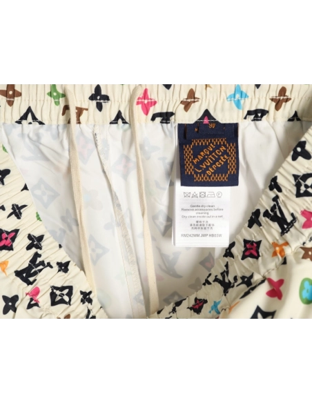 Louis Vuitton Collaboration Printed Mulberry Silk Shorts,Louis Vuitton