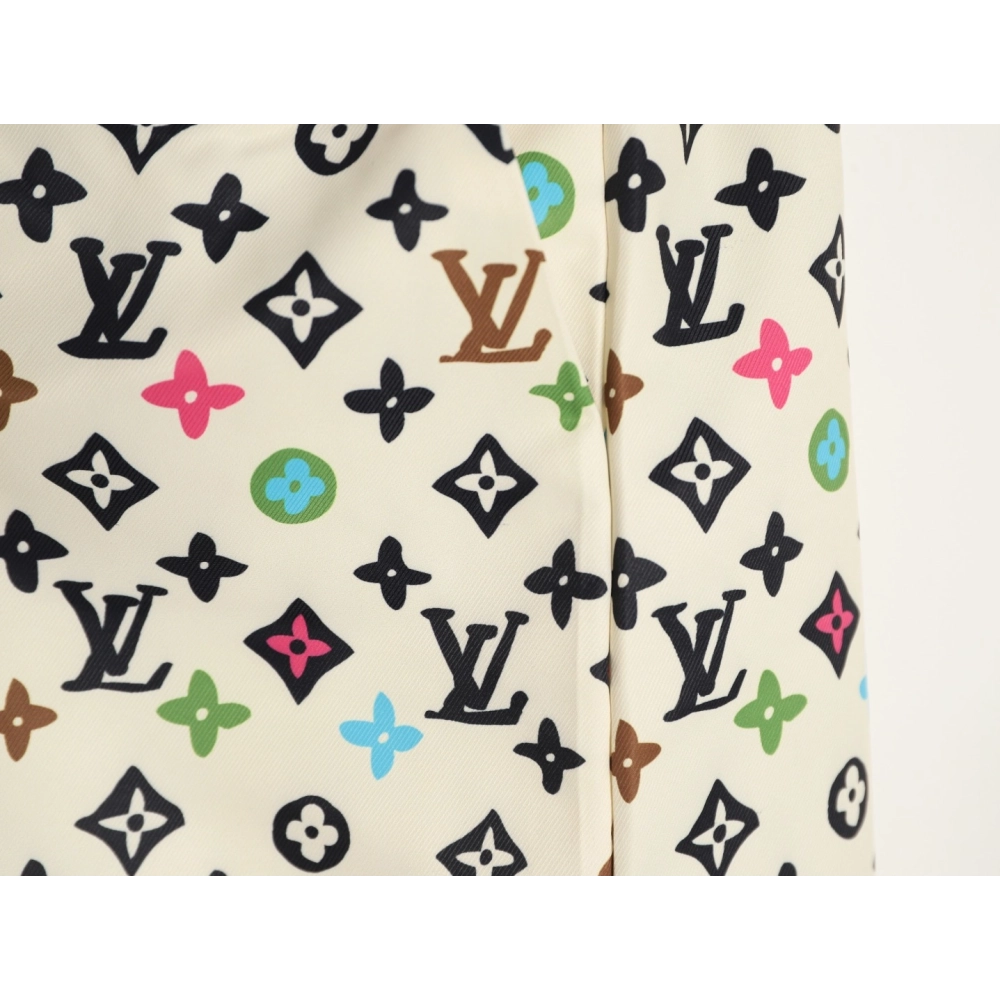 Louis Vuitton Collaboration Printed Mulberry Silk Shorts,Louis Vuitton
