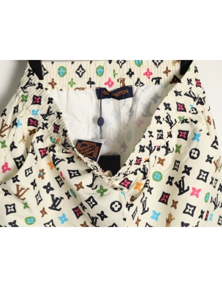 Louis Vuitton Collaboration Printed Mulberry Silk Shorts,Louis Vuitton
