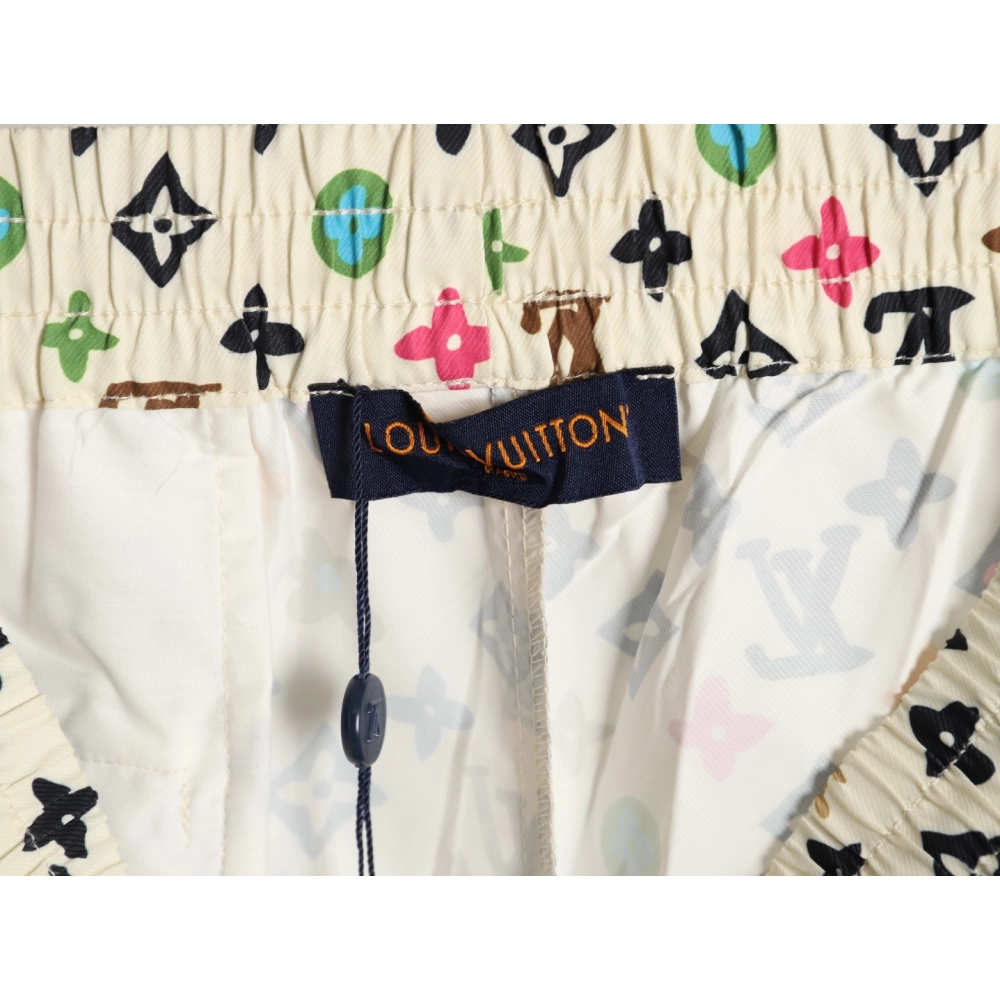 Louis Vuitton Collaboration Printed Mulberry Silk Shorts,Louis Vuitton
