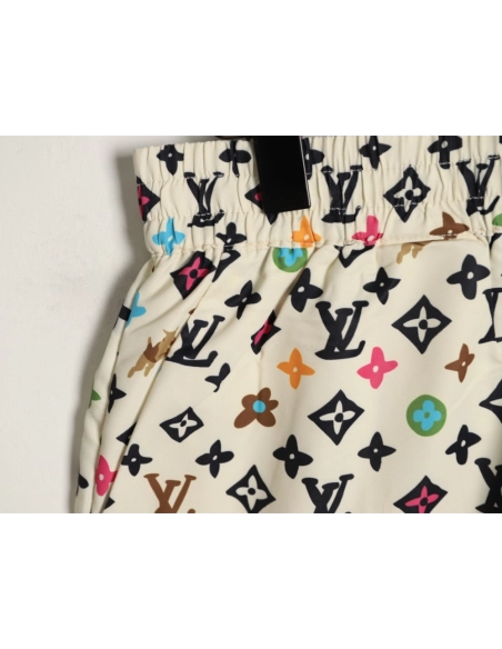 Louis Vuitton Collaboration Printed Mulberry Silk Shorts,Louis Vuitton