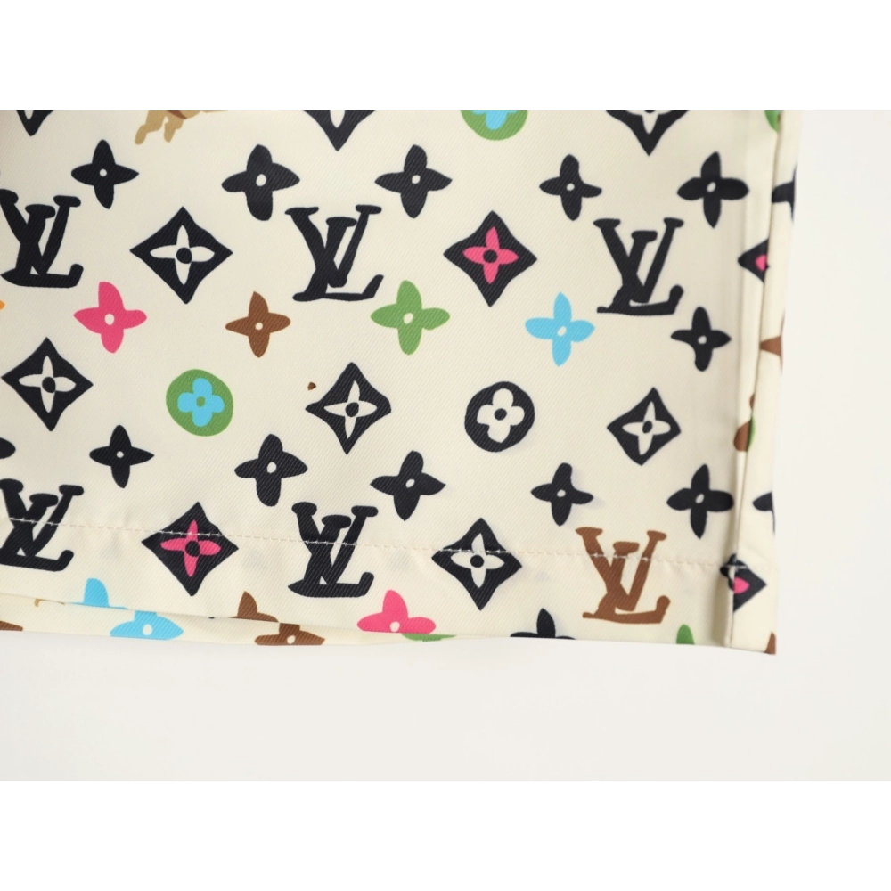 Louis Vuitton Collaboration Printed Mulberry Silk Shorts,Louis Vuitton