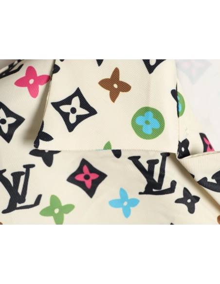 Louis Vuitton Collaboration Printed Mulberry Silk Short-Sleeve Shirt,Louis Vuitton