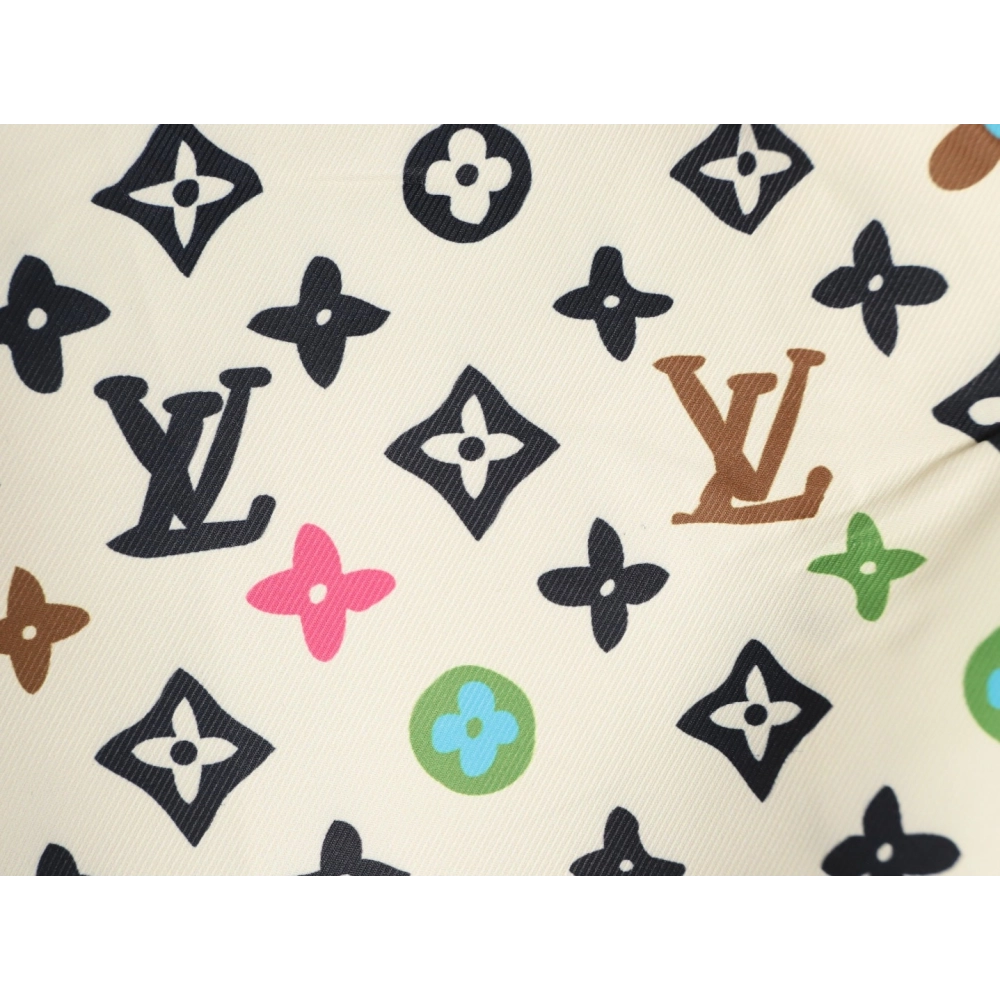 Louis Vuitton Collaboration Printed Mulberry Silk Short-Sleeve Shirt,Louis Vuitton