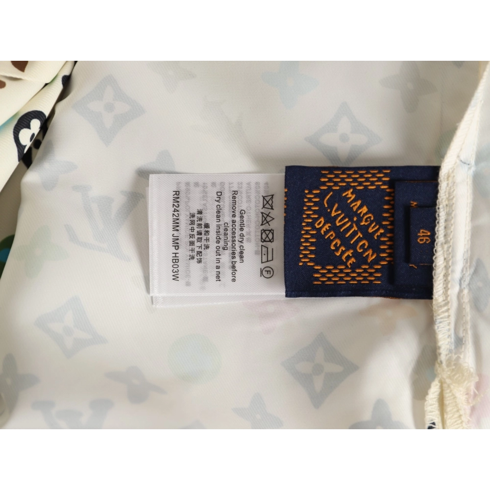 Louis Vuitton Collaboration Printed Mulberry Silk Short-Sleeve Shirt,Louis Vuitton