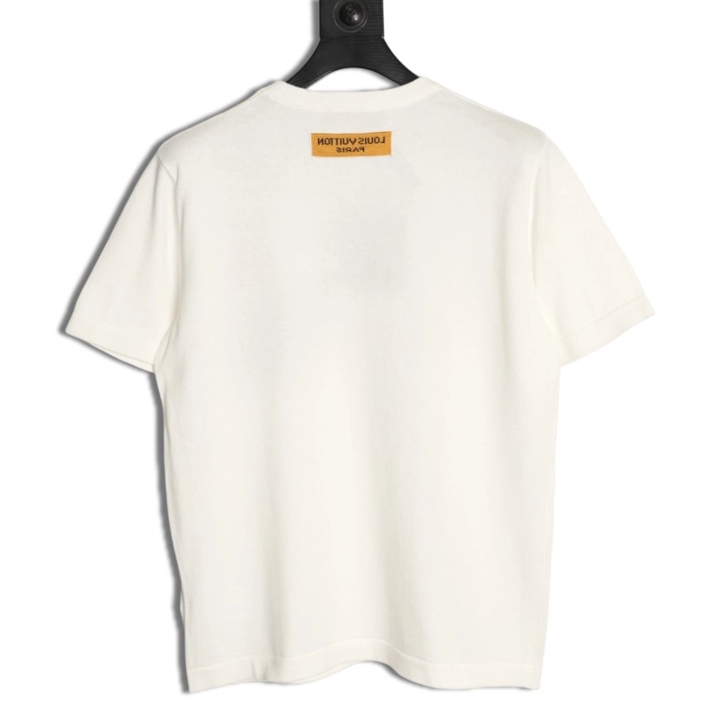 Louis Vuitton Airplane Jacquard Crewneck Short-Sleeve Knit T-Shirt,Louis Vuitton