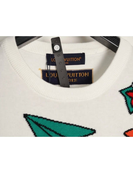 Louis Vuitton Airplane Jacquard Crewneck Short-Sleeve Knit T-Shirt,Louis Vuitton