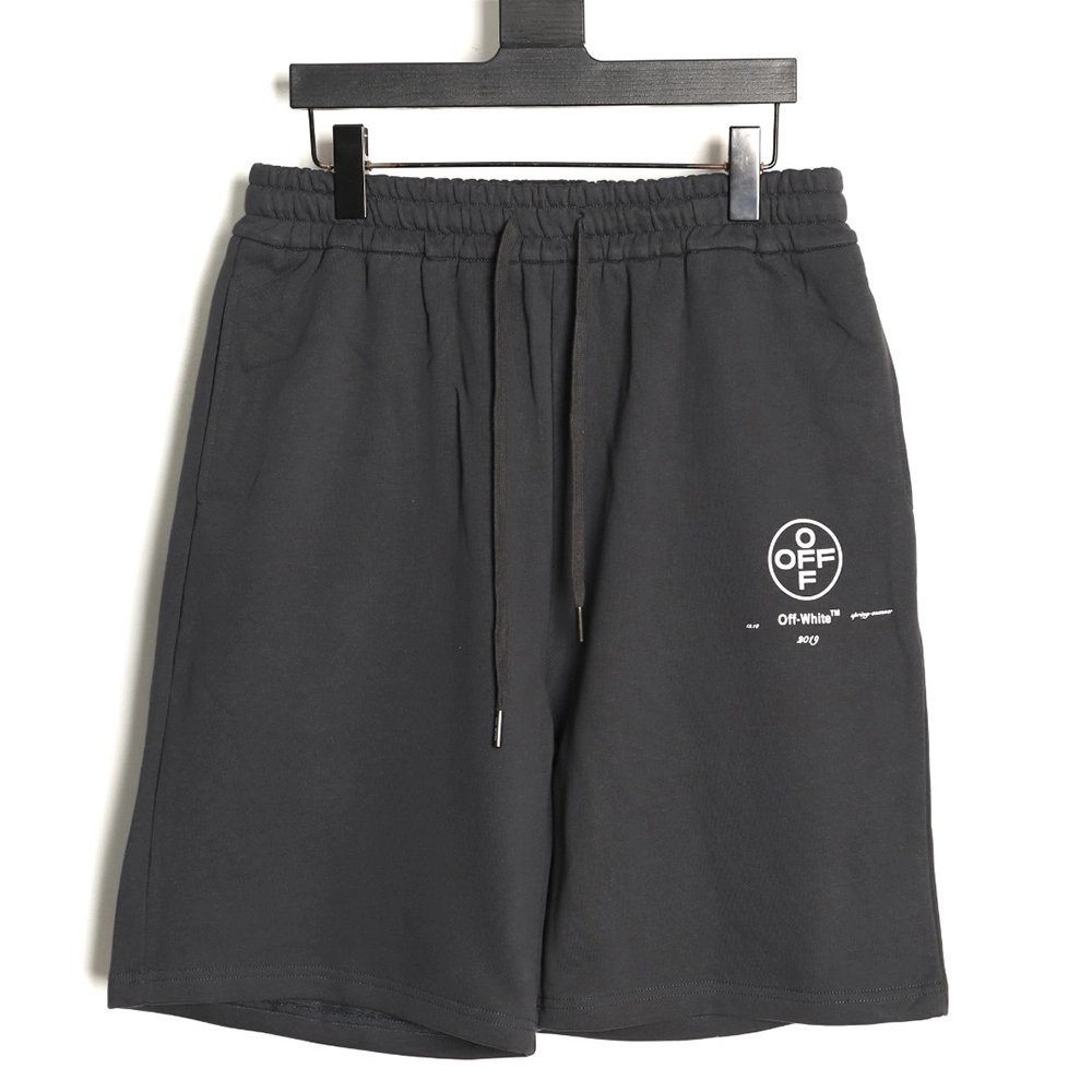 OFF WHITE round OFF letter print shorts,Off White