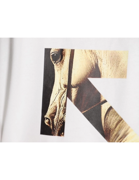 OFF WHITE Horse Print Short-Sleeve T-Shirt,Off White