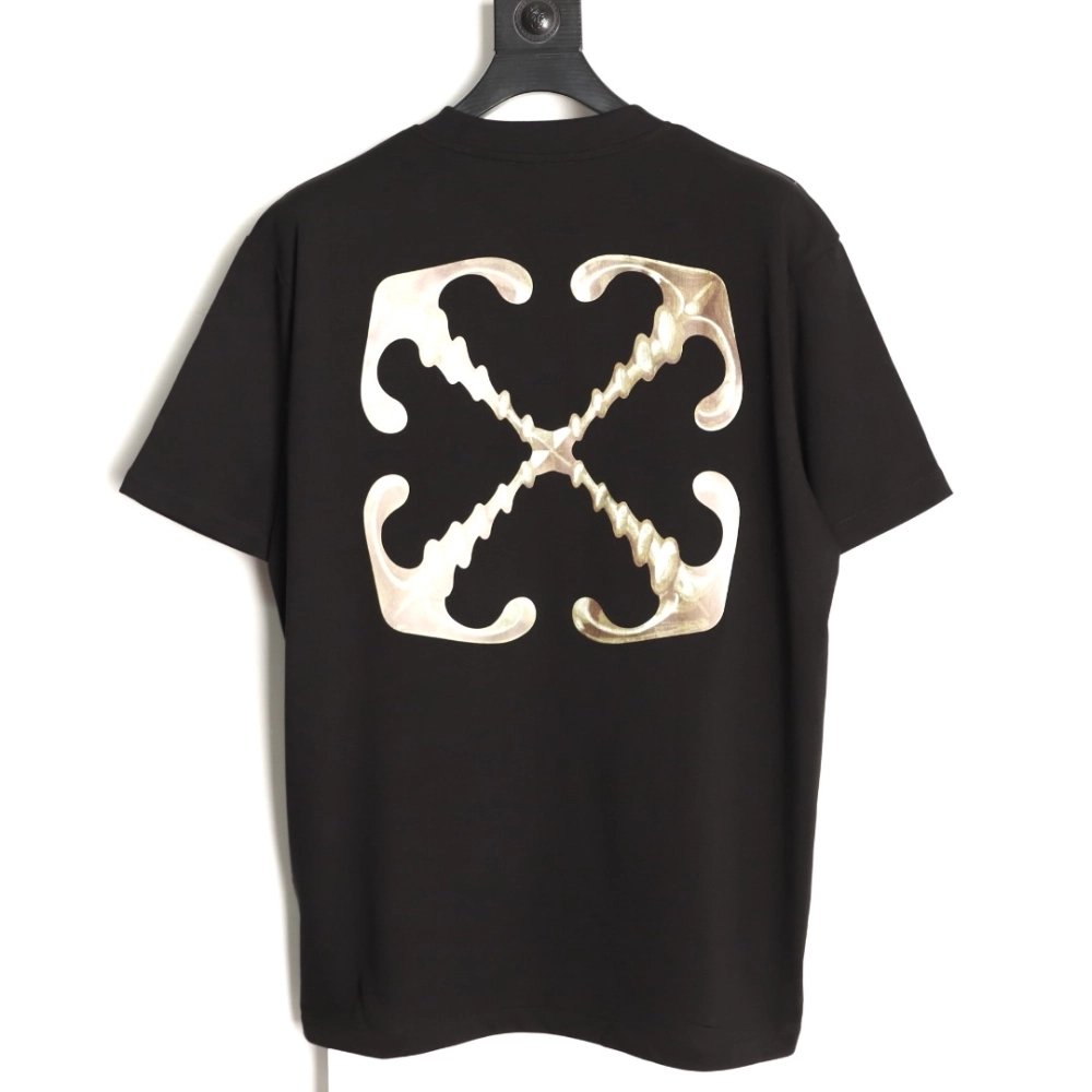 OFF-WHITE "Liquid Metal" Arrows Short-Sleeve T-Shirt,Off White
