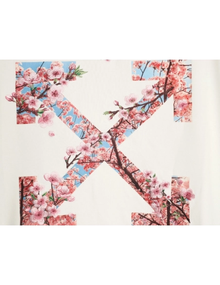 OFF-WHITE Cherry Blossom Embroidered Short-Sleeve Shirt,Off White