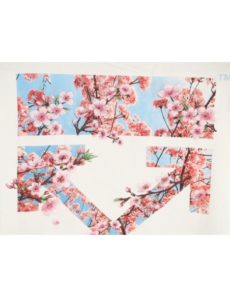 OFF-WHITE Cherry Blossom Embroidered Short-Sleeve Shirt,Off White