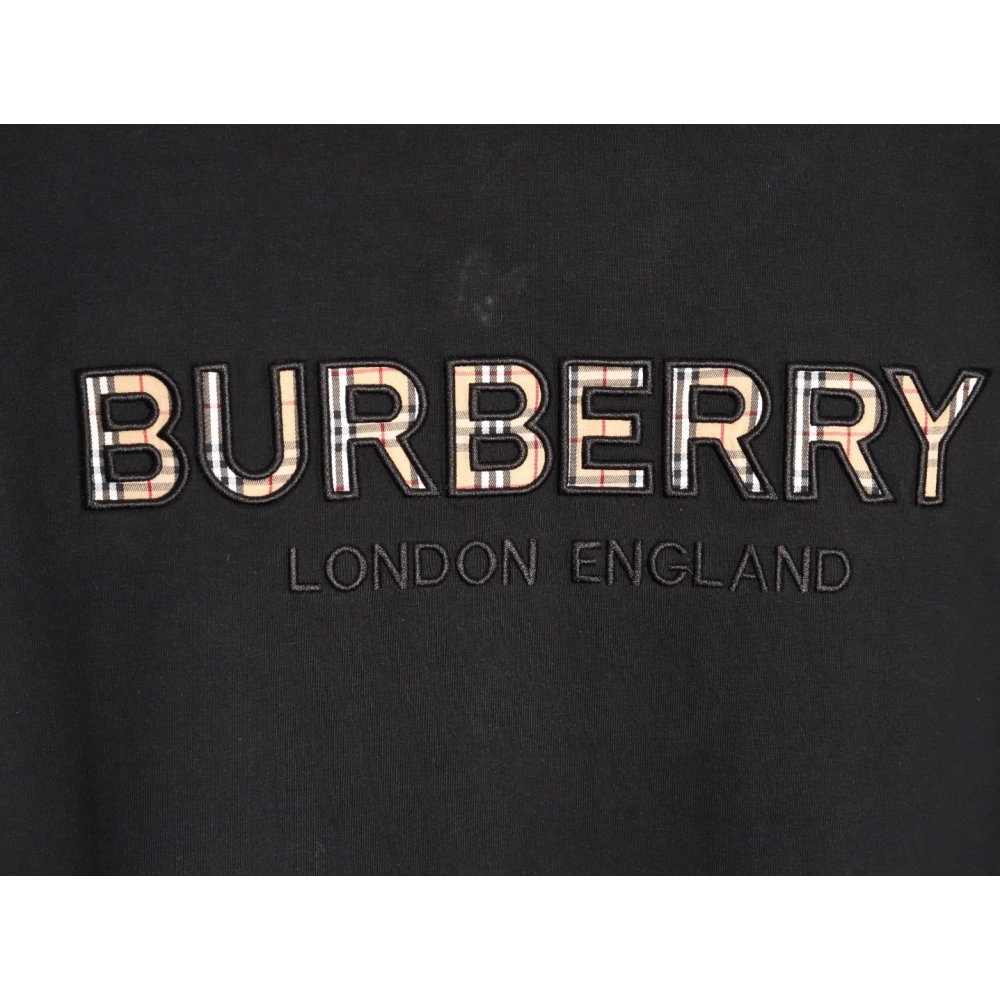 Burberry Plaid Patch Embroidery Short-Sleeve T-Shirt TSK1,Burberry