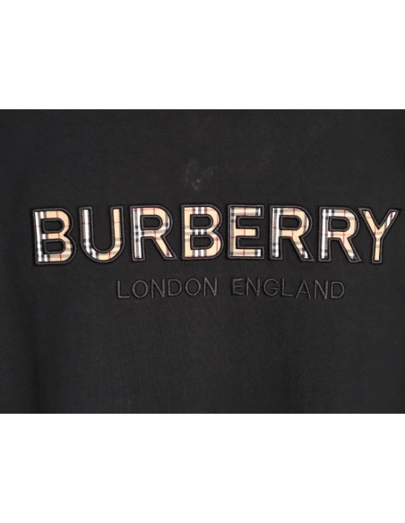 Burberry Plaid Patch Embroidery Short-Sleeve T-Shirt TSK1,Burberry