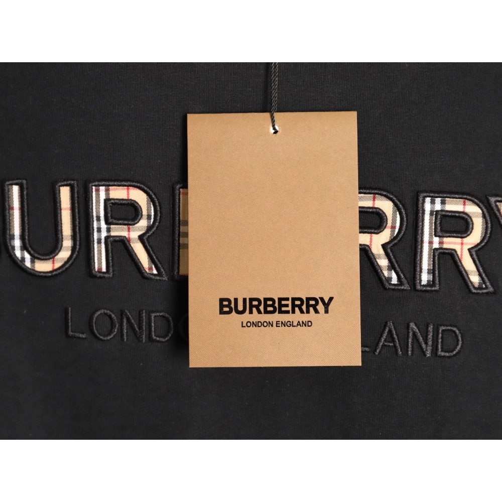 Burberry Plaid Patch Embroidery Short-Sleeve T-Shirt TSK1,Burberry