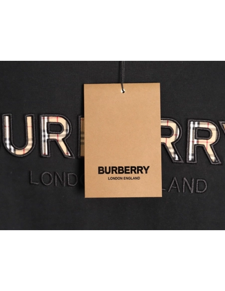 Burberry Plaid Patch Embroidery Short-Sleeve T-Shirt TSK1,Burberry