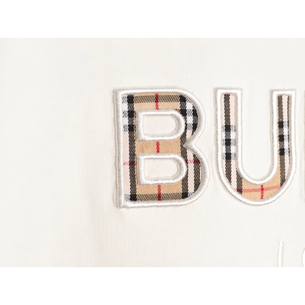 Burberry Plaid Patch Embroidery Short-Sleeve T-Shirt,Burberry