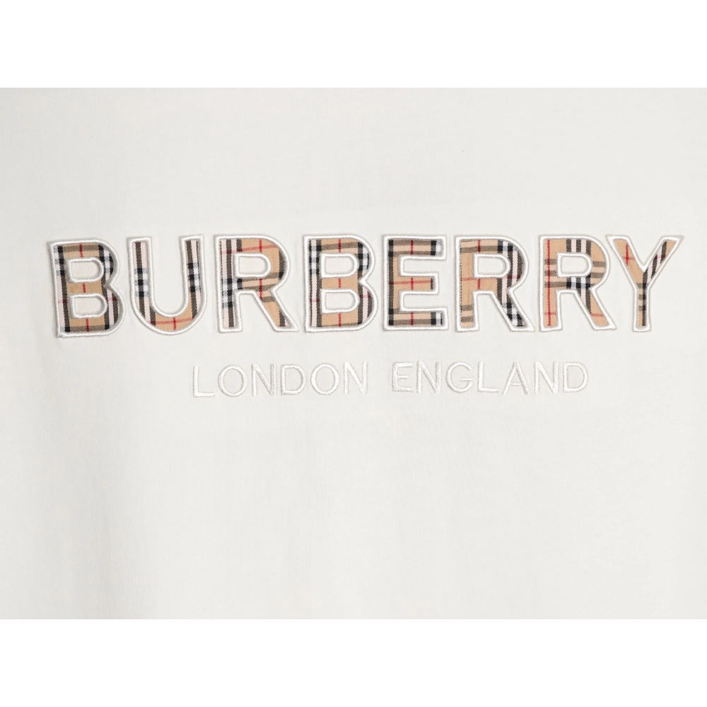 Burberry Plaid Patch Embroidery Short-Sleeve T-Shirt,Burberry
