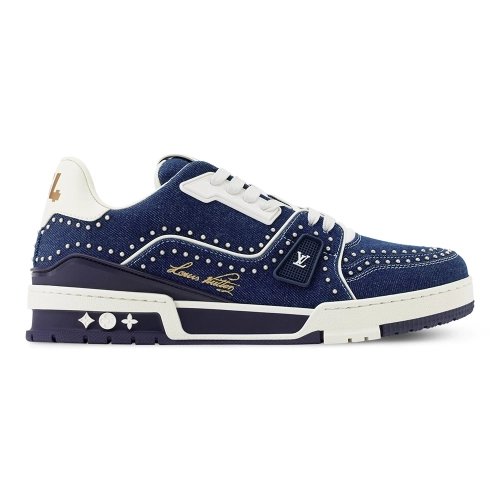 Louis Vuitton Denim Indigo Blue Trainer Sneaker 1AJ515,LOUIS VUITTON Sneakers