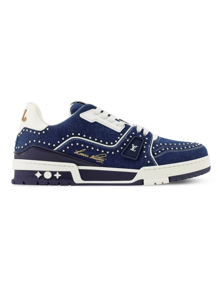 Louis Vuitton Denim Indigo Blue Trainer Sneaker 1AJ515,LOUIS VUITTON Sneakers